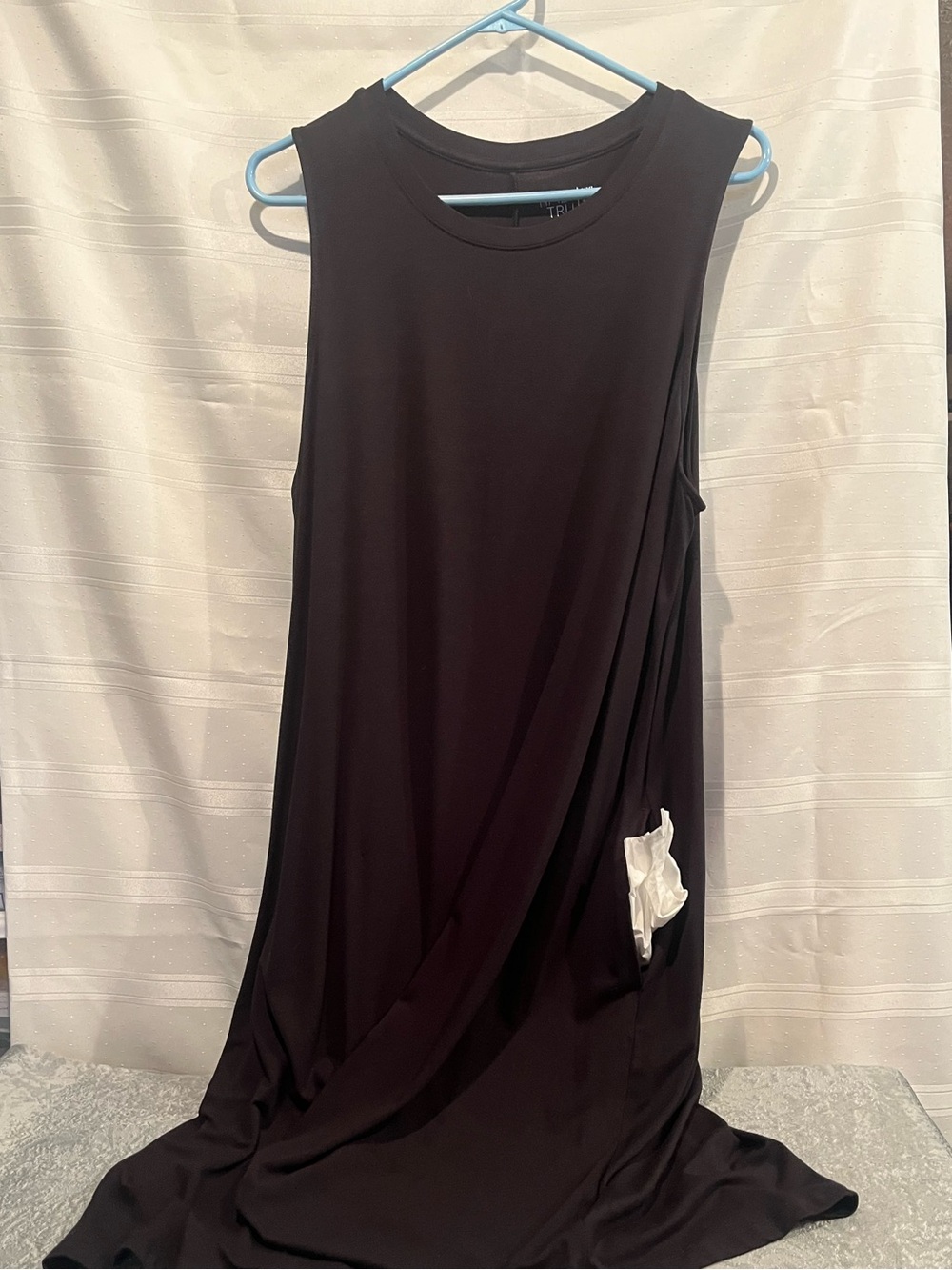 NEW! Black Sleeveless Draped Dress with Pockets